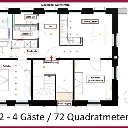 Neue90 - Steinacker, Weinstrasse Pfalz, 2zkb - Keine Monteure *